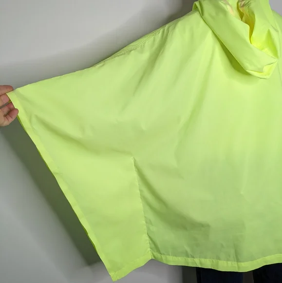 Lilly Pulitzer neon yellow hooded poncho windbreaker rain jacket L/XL - Picture 7 of 11